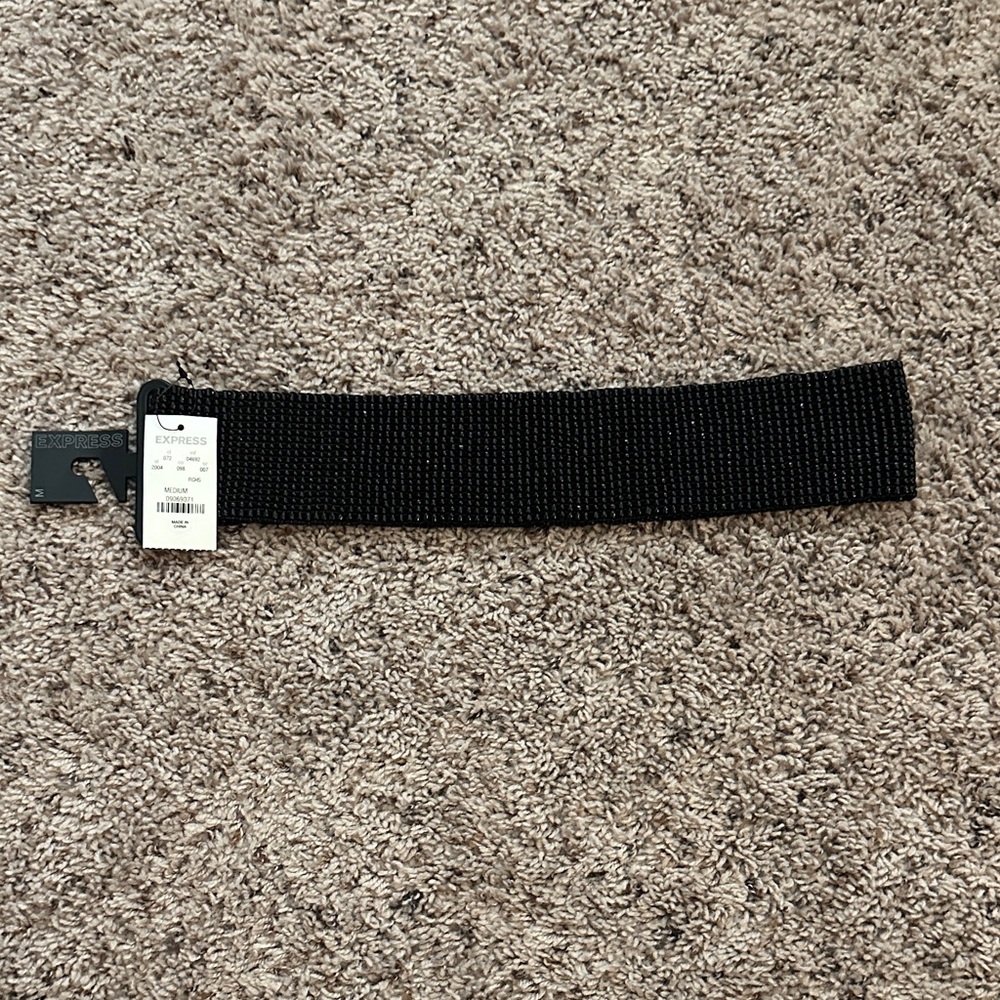 Express Black Woven Belt